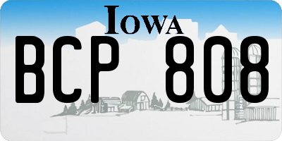 IA license plate BCP808