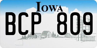 IA license plate BCP809