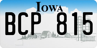IA license plate BCP815