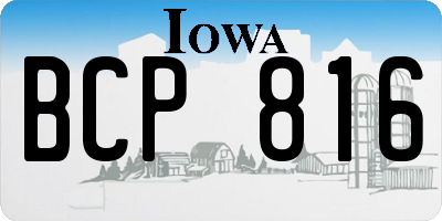 IA license plate BCP816