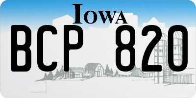 IA license plate BCP820
