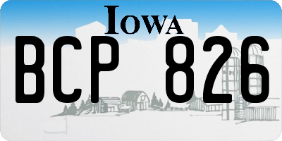 IA license plate BCP826