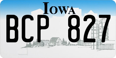 IA license plate BCP827