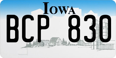 IA license plate BCP830