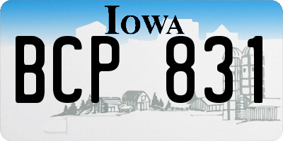 IA license plate BCP831