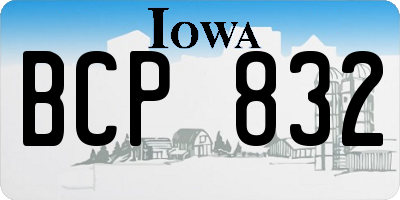 IA license plate BCP832