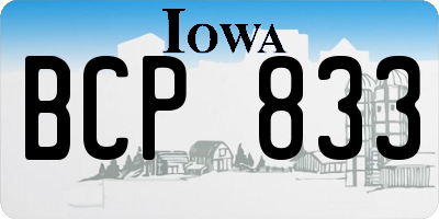IA license plate BCP833