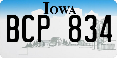 IA license plate BCP834