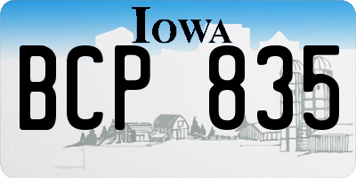IA license plate BCP835