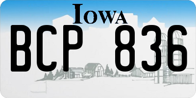 IA license plate BCP836