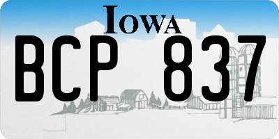 IA license plate BCP837