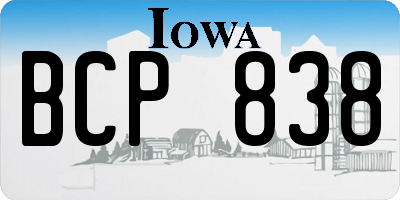 IA license plate BCP838