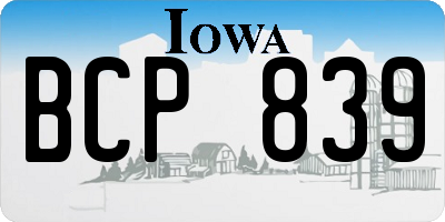 IA license plate BCP839