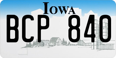 IA license plate BCP840