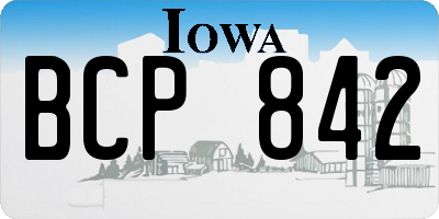 IA license plate BCP842