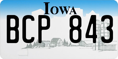 IA license plate BCP843