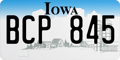 IA license plate BCP845