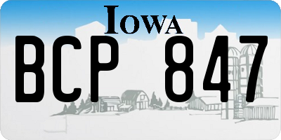 IA license plate BCP847