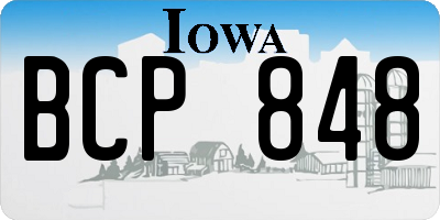 IA license plate BCP848