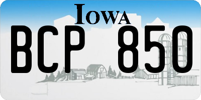 IA license plate BCP850