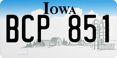 IA license plate BCP851