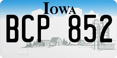 IA license plate BCP852