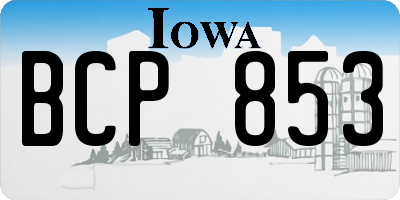 IA license plate BCP853
