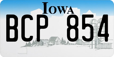IA license plate BCP854