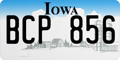 IA license plate BCP856