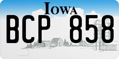 IA license plate BCP858
