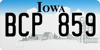 IA license plate BCP859