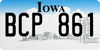 IA license plate BCP861