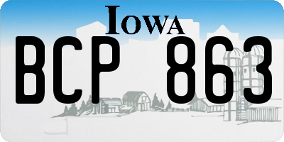 IA license plate BCP863