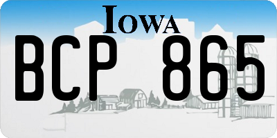 IA license plate BCP865