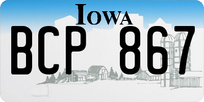 IA license plate BCP867