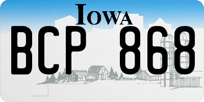 IA license plate BCP868