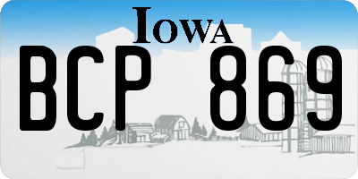 IA license plate BCP869