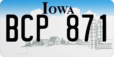 IA license plate BCP871
