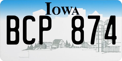 IA license plate BCP874