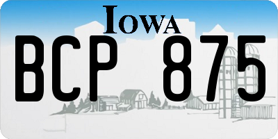 IA license plate BCP875