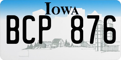 IA license plate BCP876