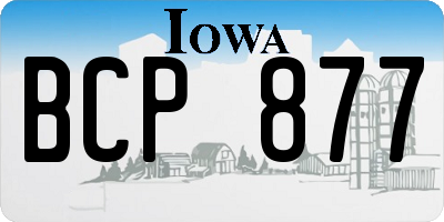 IA license plate BCP877
