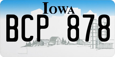 IA license plate BCP878