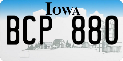 IA license plate BCP880