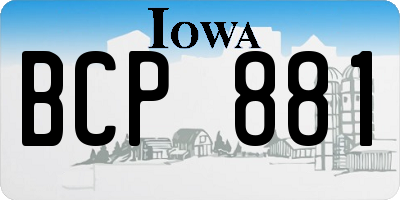 IA license plate BCP881