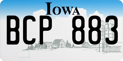 IA license plate BCP883