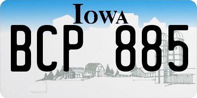 IA license plate BCP885