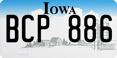IA license plate BCP886