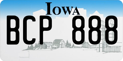 IA license plate BCP888