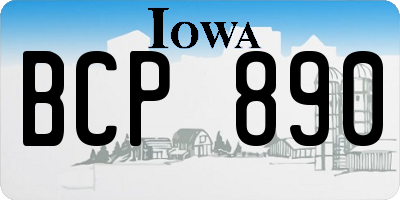 IA license plate BCP890